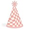 Big Dot of Happiness Pink Checkered Party - Cone Happy Birthday Party Hats for Kids and Adults - Set of 8 (Standard Size)
